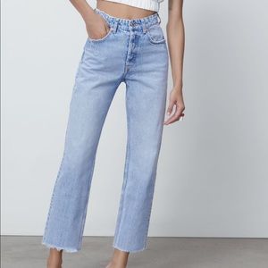 Zara Hi Rise Straight Leg Jean
